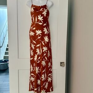 ANINE BING Abstract Tropical Floral Print Silk Dress Sz XS NWT $500!!